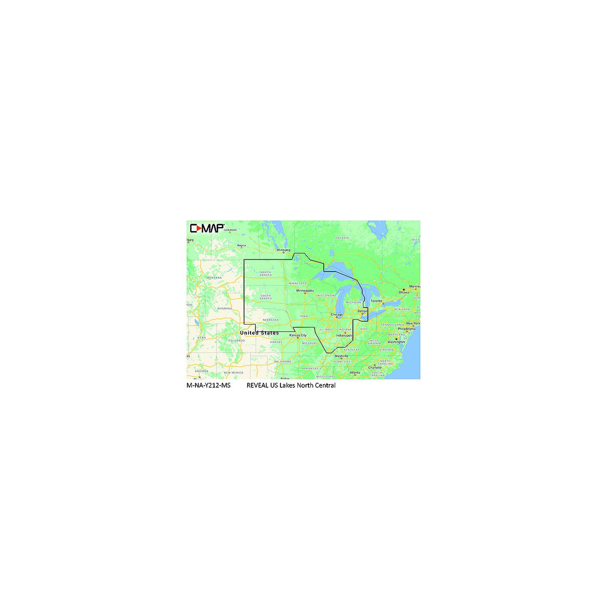 Lowrance C-Map MNAY212MS Reveal Chart, US Lakes North Central - M-NA-Y212-MS - official Lowrance product image 3