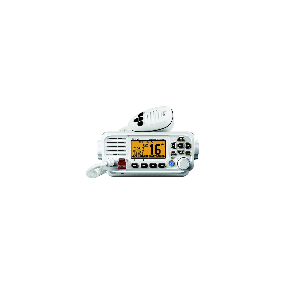 Icom M33061 M330 Ultra Compact VHF Marine Fixed Mount, White - M330 WHITE