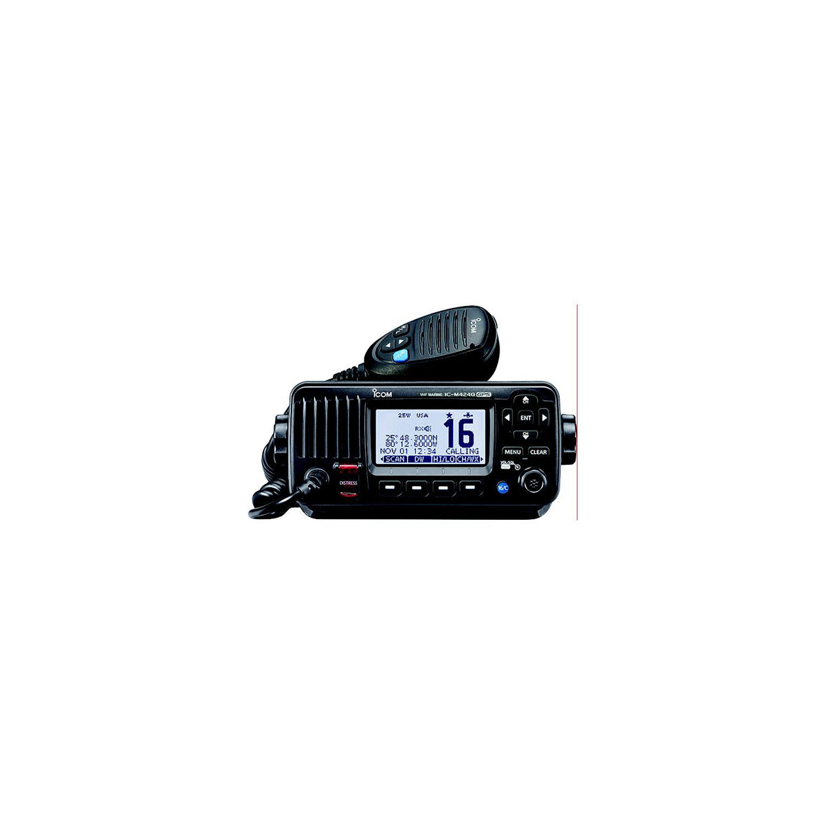 ICOM M424GBLACK VHF Fxd Mount With GPS Black Marine Boat - official Icom product image 2