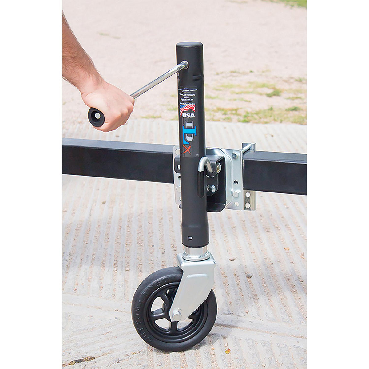 Dutton-Lainson 22210 DLX Marine Jack Swivel, Zinc plated, 12" Travel, 1,500 lbs capacity, 28-1/2" Height, 8" Wheel. - image 5