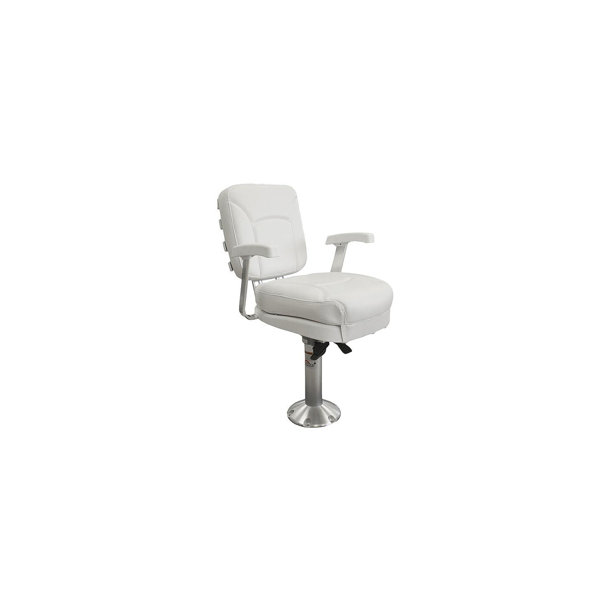 Springfield Marine Springfield Ladder Back Chair Package, White (Includes Seat With Armrests and Cushions, Pedestal With Floor Base and Locking Slide/Swivel) - 1001303