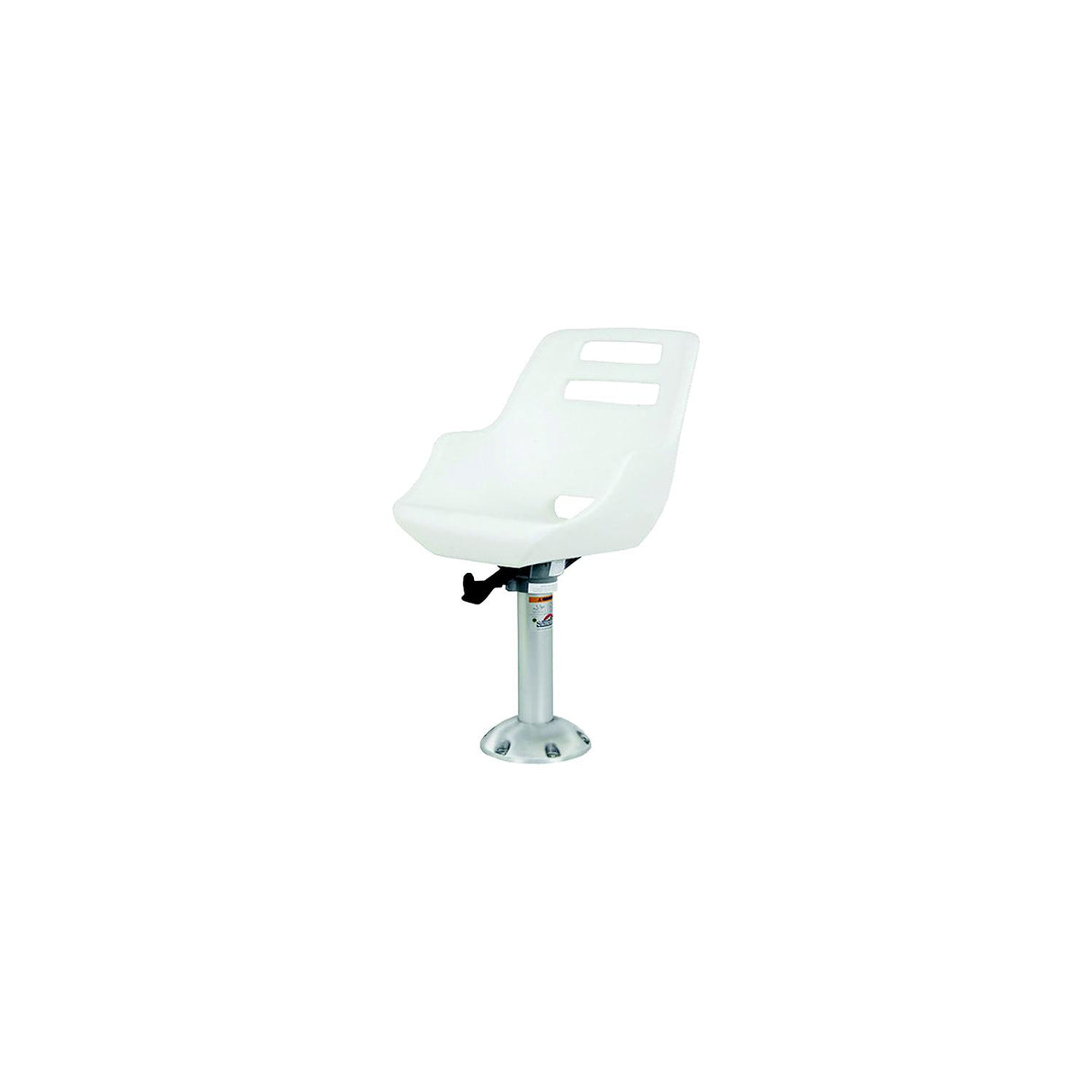 Springfield Marine Springfield Admiral Fixed Height Chair Package, White (Includes Seat With Low Profile Armrest, No Cushions, Pedestal With Floor Base, Mounting Plate and Locking Swivel) - 1001408-L - official Springfield Marine product image 3