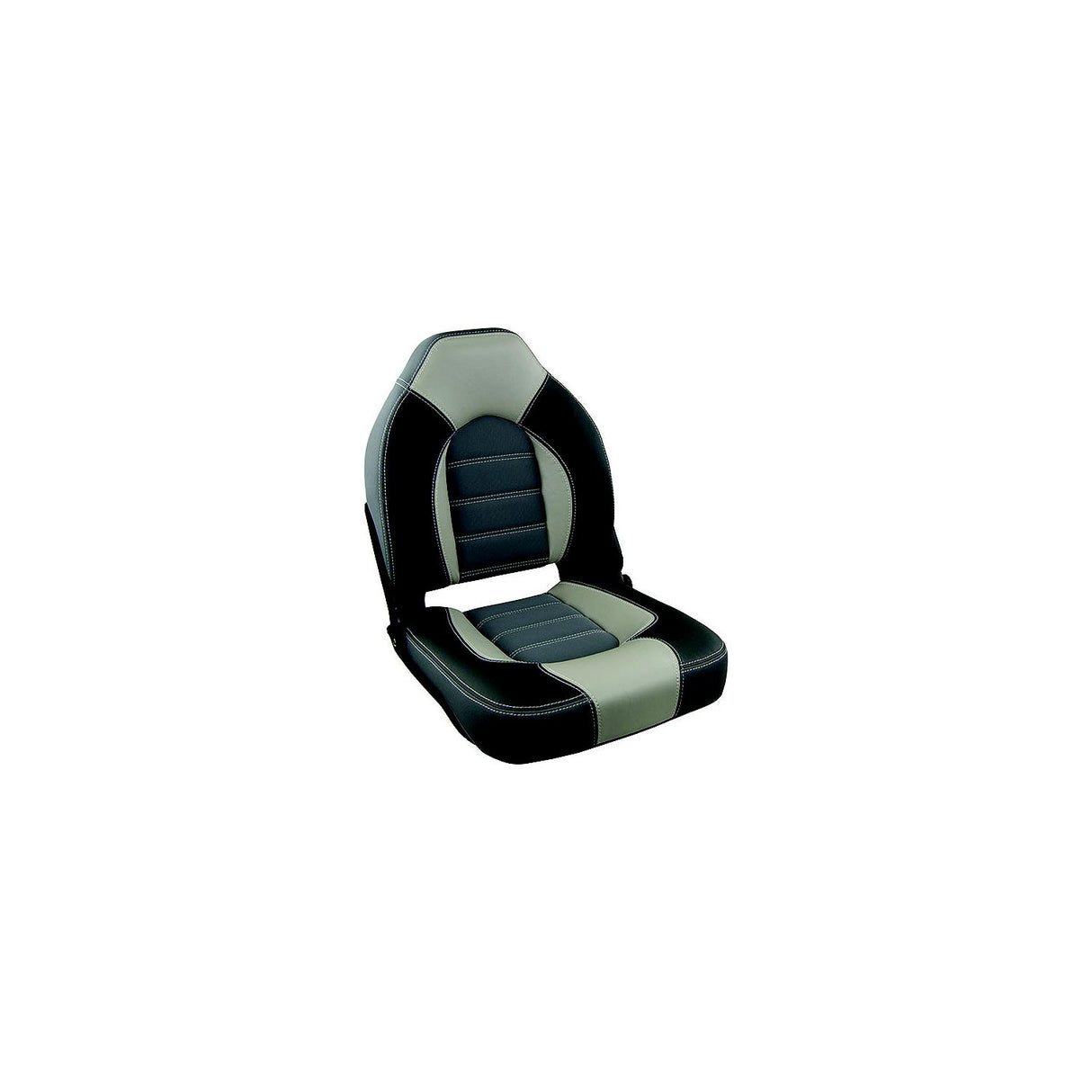 Springfield Marine Springfield 1061063B Skipper Premium High Back Fold Down Seat, Charcoal/Gray - 1061063-B