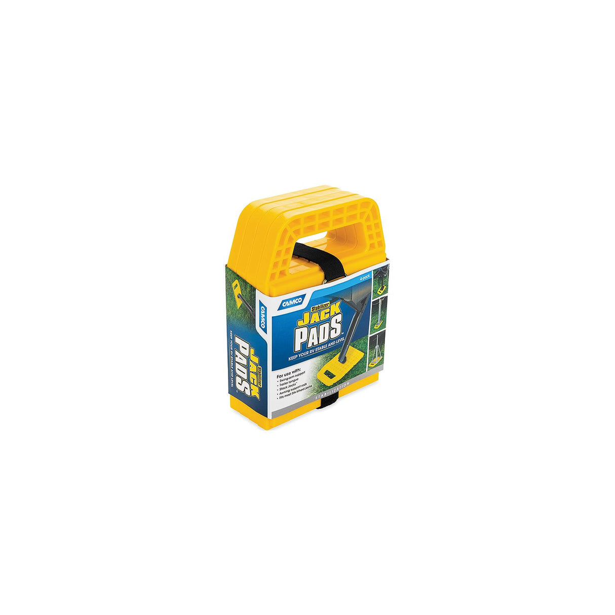 Camco 44595RV Stabilizer Jack Pads. 6-3/16" x 6-3/16" Support Area, 4Pack - image 2