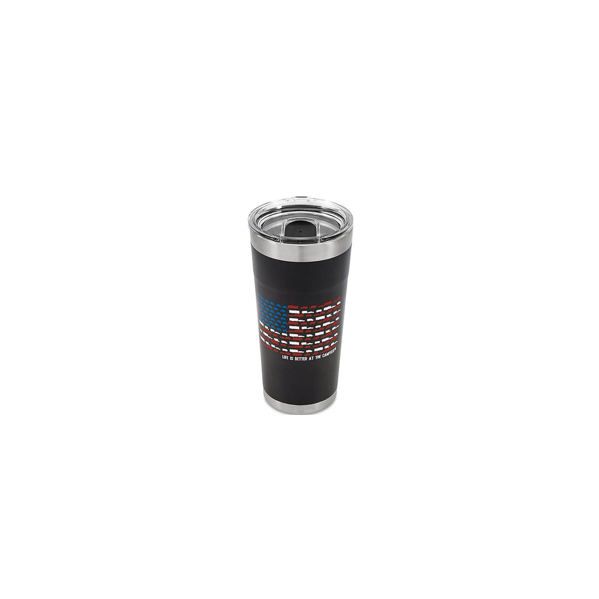 Camco 53065 US Flag Tumbler, 20 oz., Charcoal - image 1