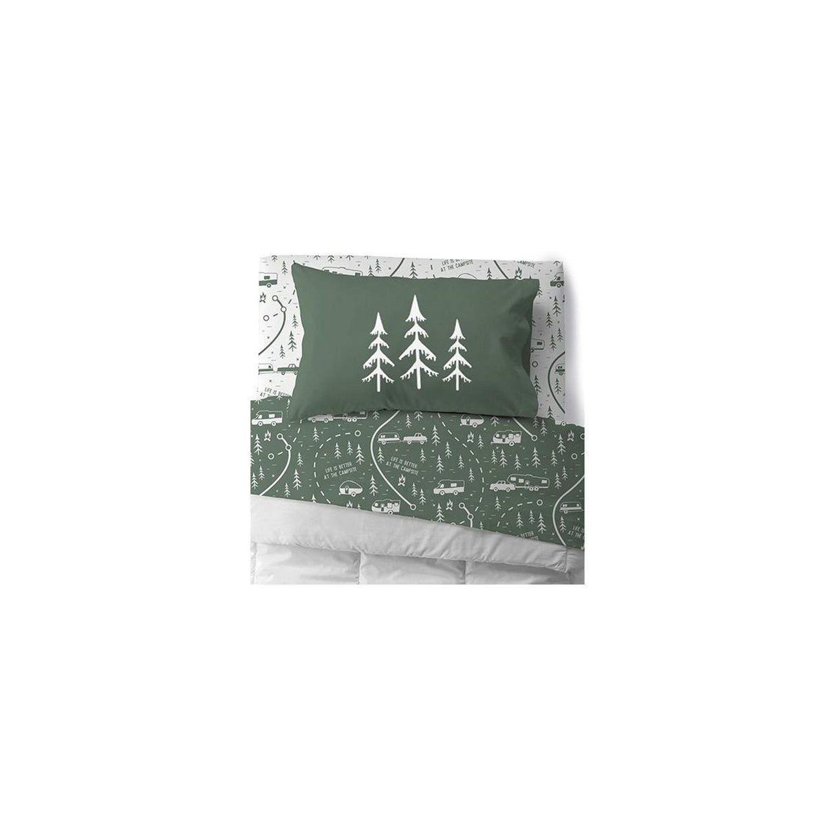 Camco 53477 Bed Sheets, Bunk, Green Map - image 1