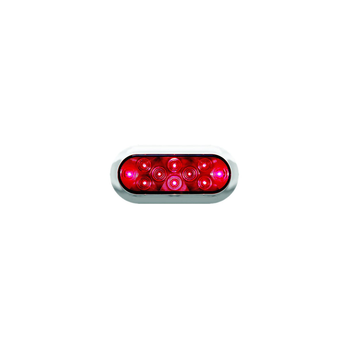 Anderson LED Oval Stop Turn & Tail Light Red With Chrome Bezel - V423XR-4