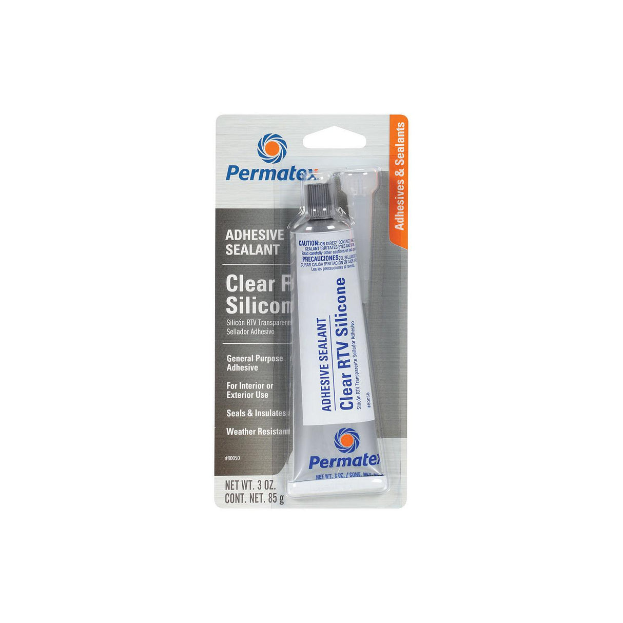 Permatex Clear RTV Silicone Adhesive Sealant - 80050