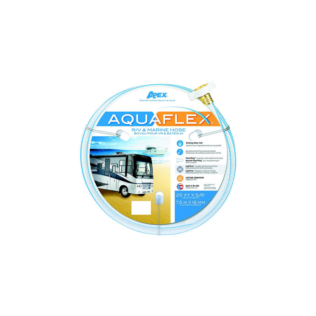 Teknor Apex Aquaflex White Hose, 5/8" x 25', 10/case - 8503-25 - official Teknor Apex product image 3