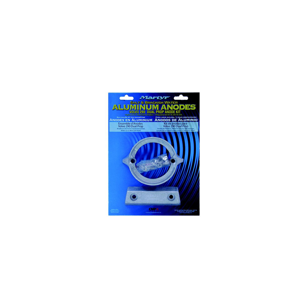 Martyr Anodes Martyr Zinc Anode Kit For Volvo Penta 290 Dual Prop Engine (Contains 1-875821, 1-852835 and Fastening Hardware) - CM290DPKITZ