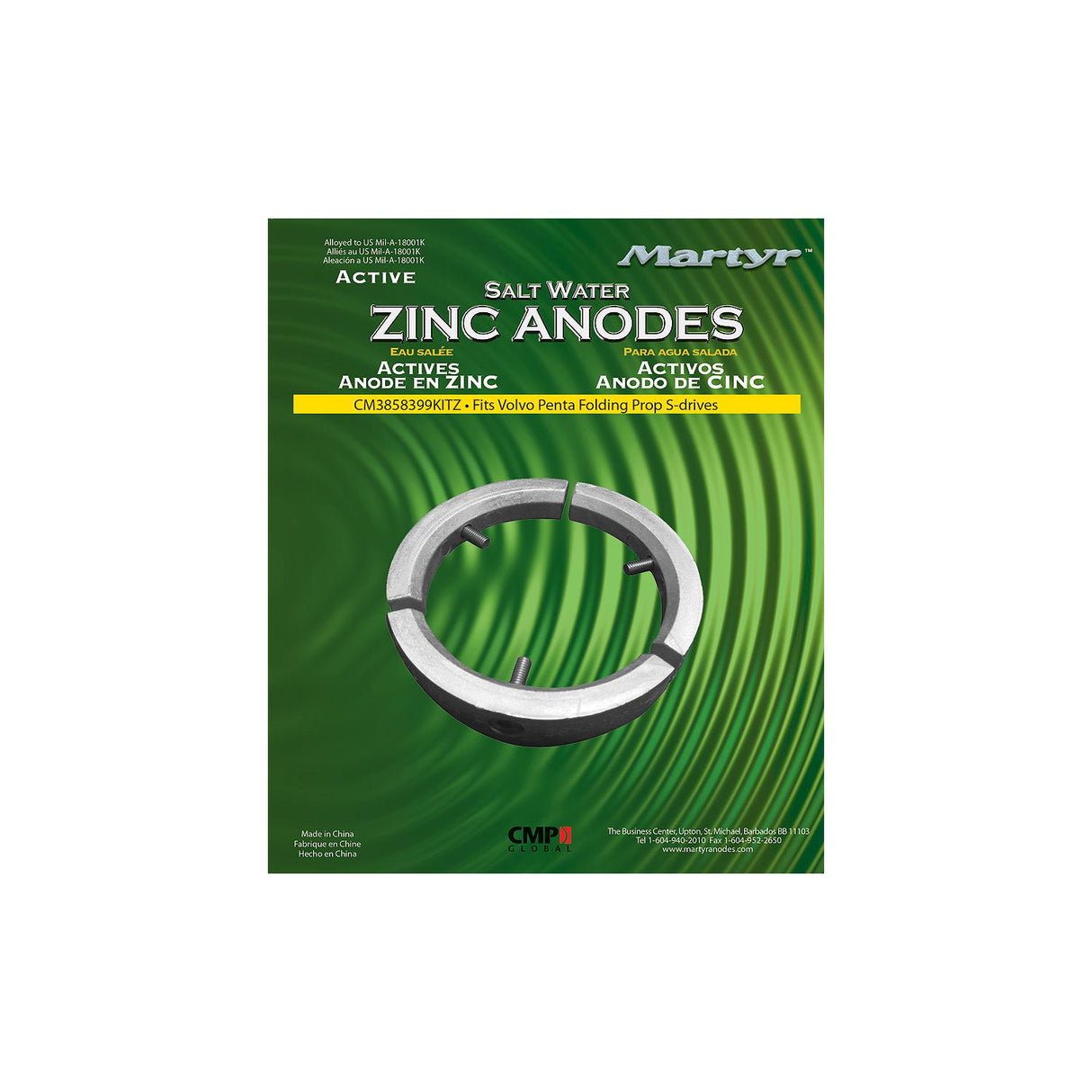 Martyr Anodes Volvo Penta⢠Anode Kit - Zinc - CM3858399KITZ
