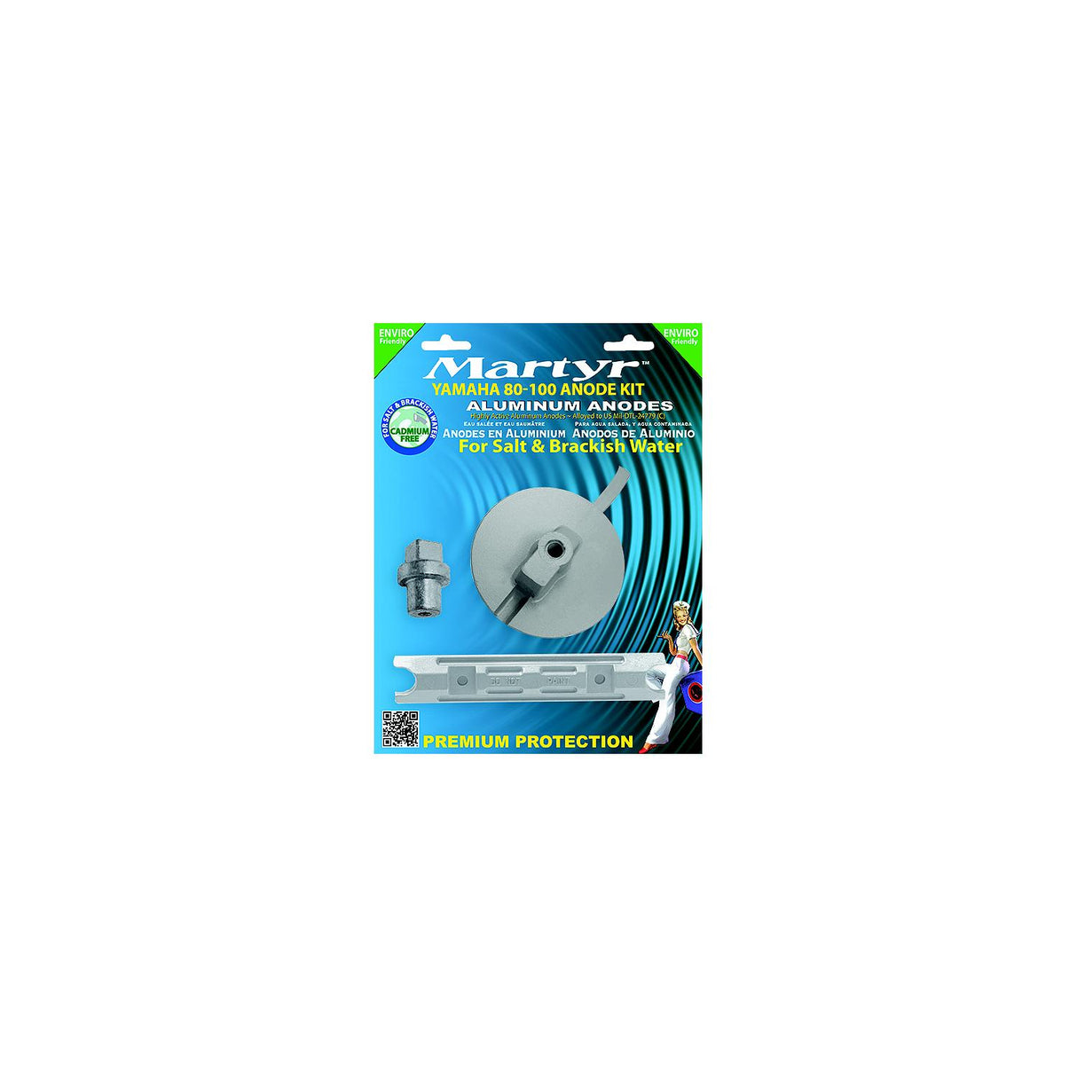 Martyr Anode Kit For Yamaha 80-100 HP Outboards, Aluminum - CMY80100KITA
