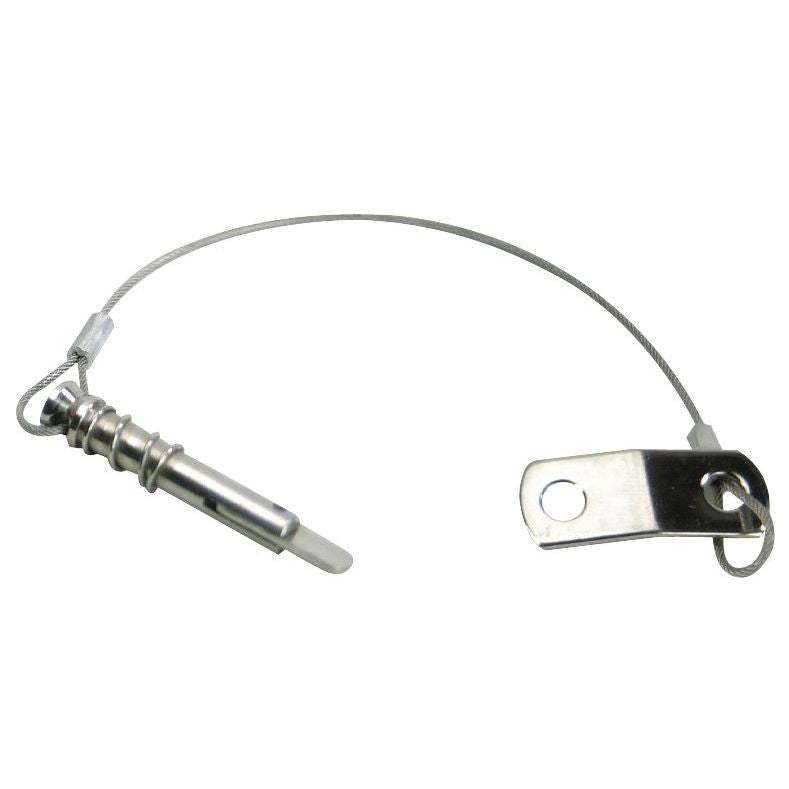 White Cap Quick Release Pin with Flip Tab and Spring (1/4” x 1”) - S-1021C - image 1