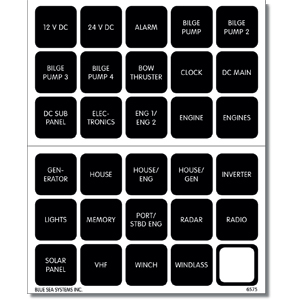 Blue Sea Systems Blue Sea 4218 Square Format Label Set for Battery Management Panels - 30