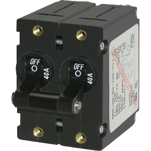 Blue Sea Systems Blue Sea 7239 A-Series Double Pole Toggle - 40A - Black