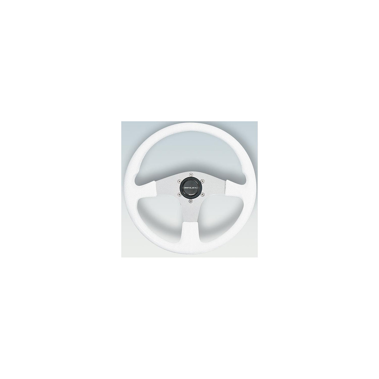 Uflex CORSEWS Corse Steering Wheel, White PVC Grip w/Silver Spokes - CORSE-W/S