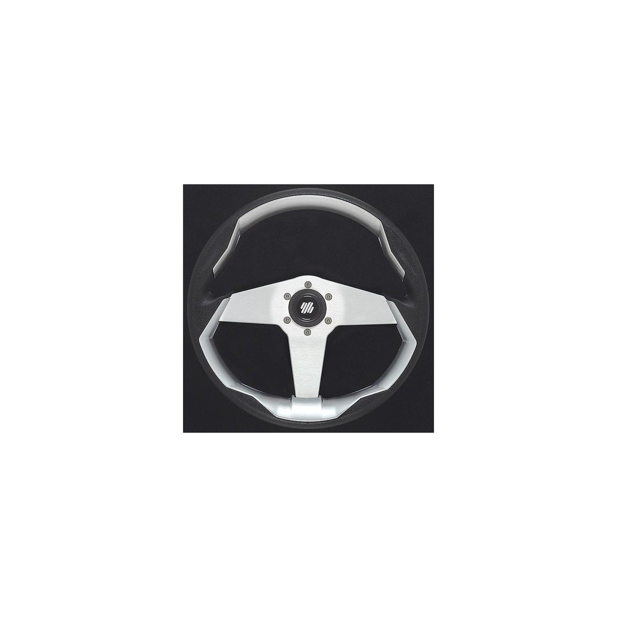 Uflex GRIMANIBSVE Grimani Steering Wheel, Black w/Silver Spokes - GRIMANI B/S/VE