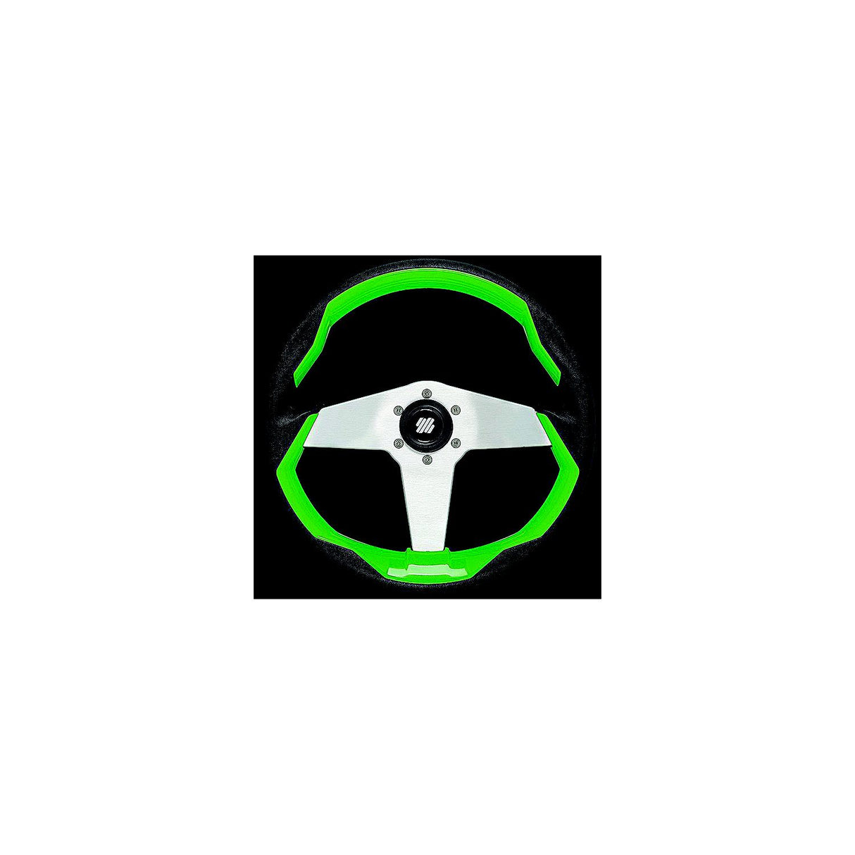 Uflex GRIMANIGS Grimani Steering Wheel, Green w/Silver Spokes - GRIMANI G/S