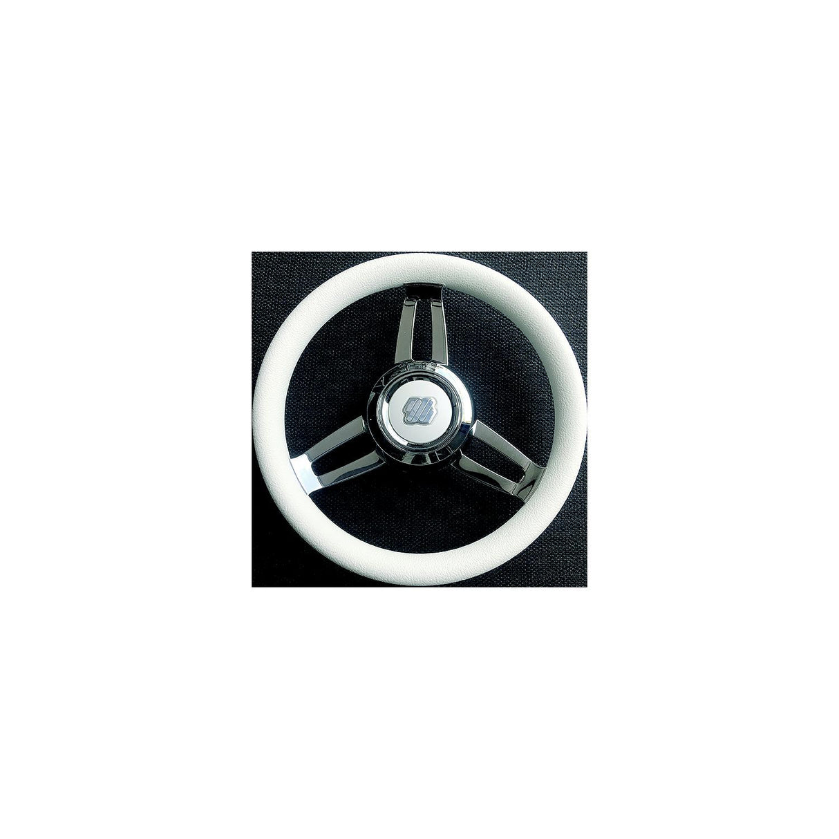 Morosini Steering Wheels, White Poly w/Chrome Hub - MOROSINI U/CH/W