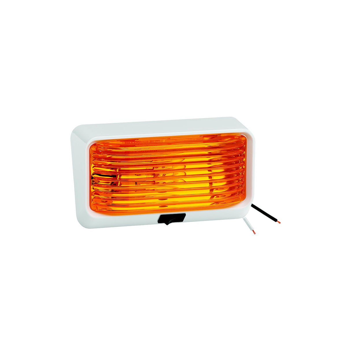 Bargman #78 12V Porch/Utility Light w/Switch, White w/Amber Lens - 30-78-518