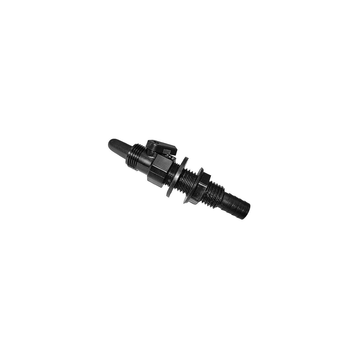 T-H Marine AHV1DP Straight Aerator Head w/Shut-Off Valve, 3/4", Black - AHV1DP