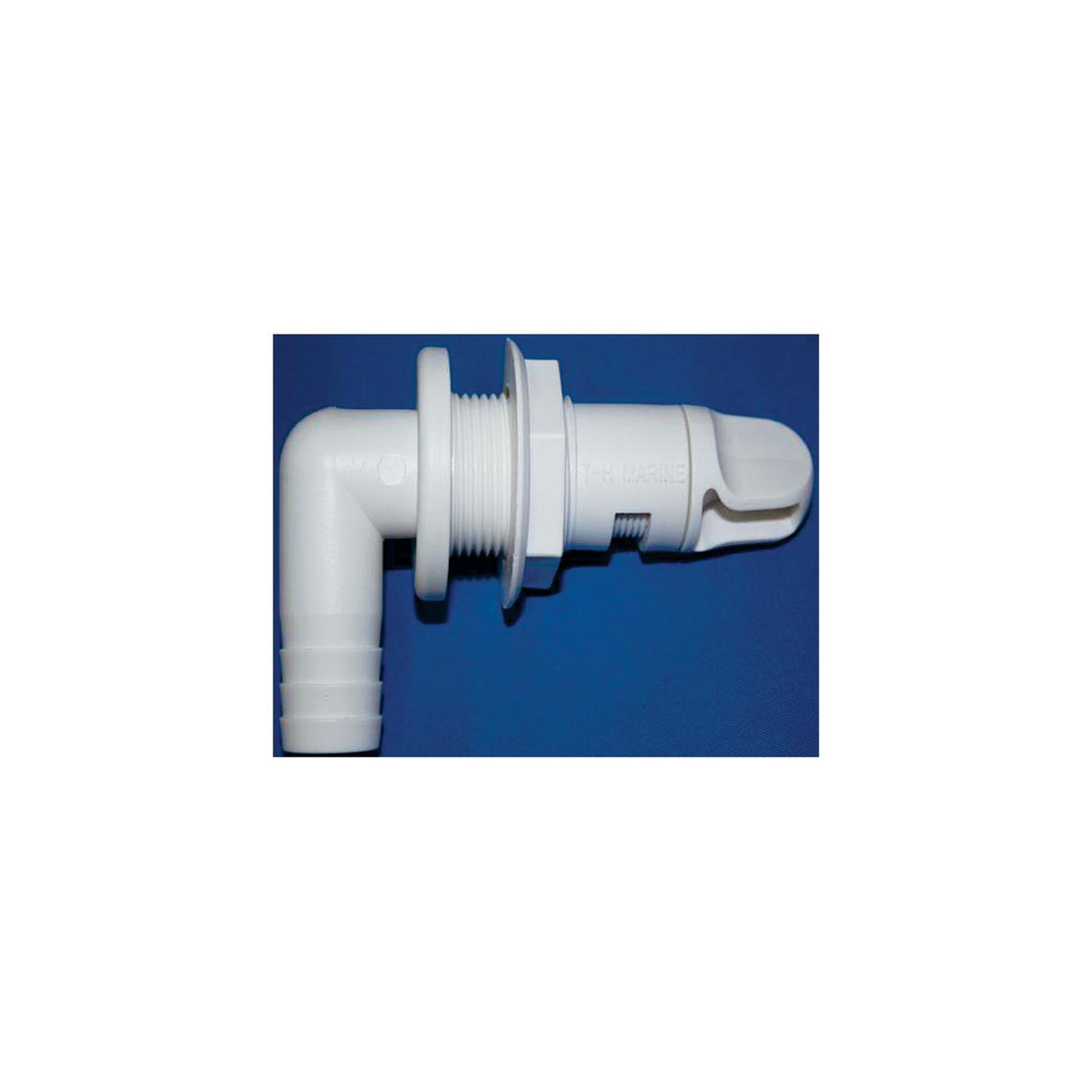 T-H Marine AHV92DP Aerator Spray Head 90° Fixed Flange w/Shut Off, 3/4", White - AHV92DP
