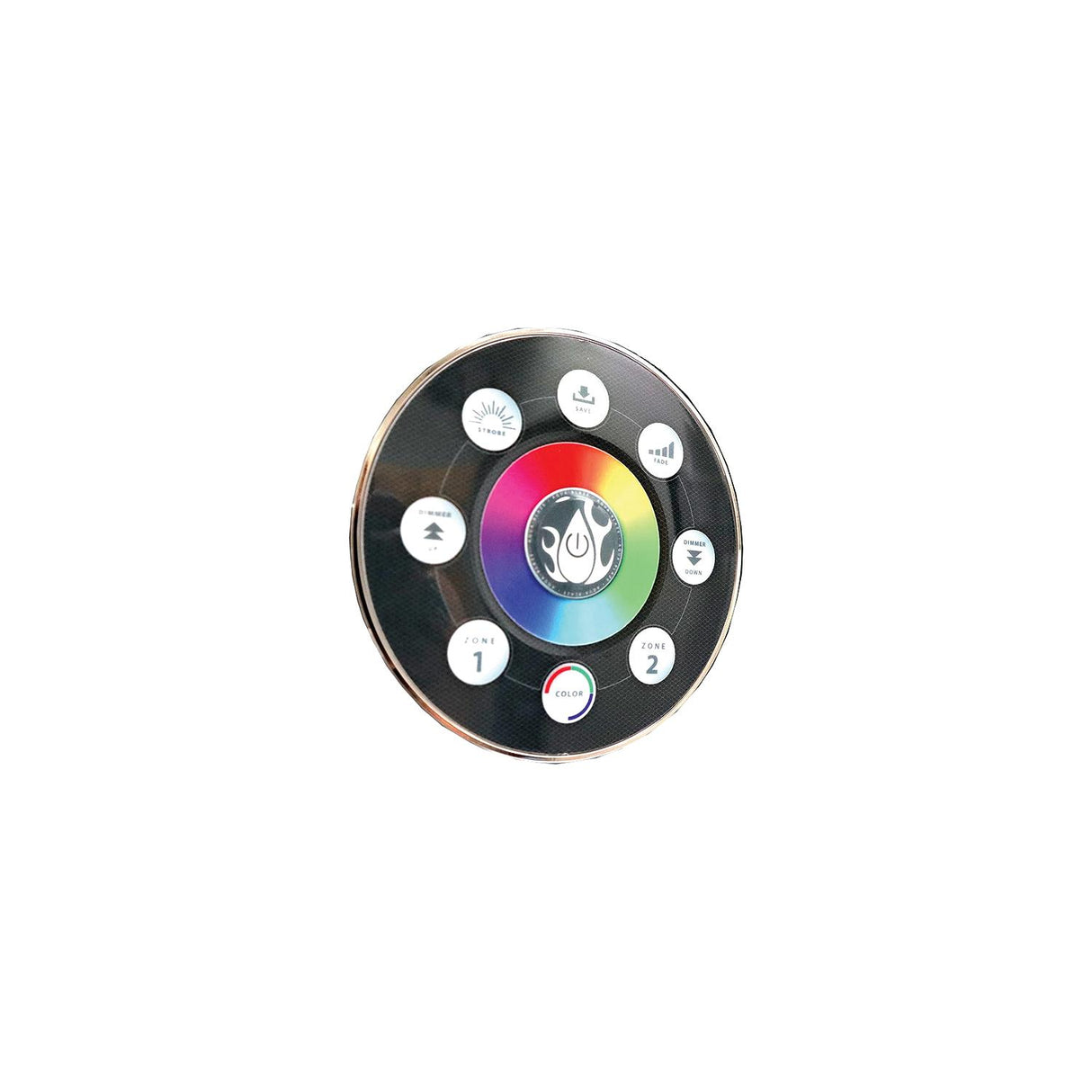 T-H Marine TH Marine LEDRGBCONT4RDP RGB LED Light Controller, Round w/Chrome Bezel - LED-RGBCONT-4R-DP