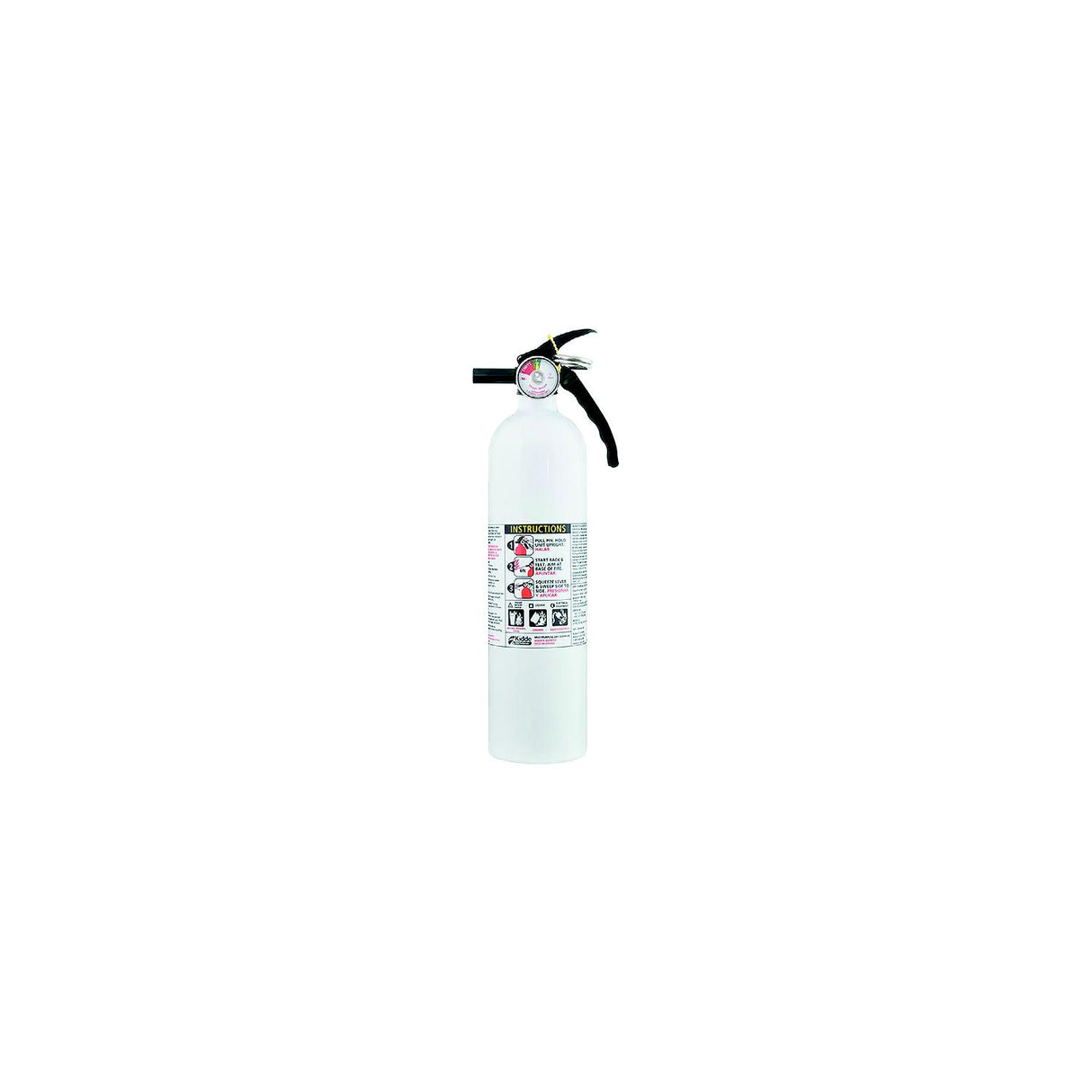 Kidde Safety Kidde 466627MTL Basic Fire Extinguisher, White 1A10BC w/Gauge - 466627MTL