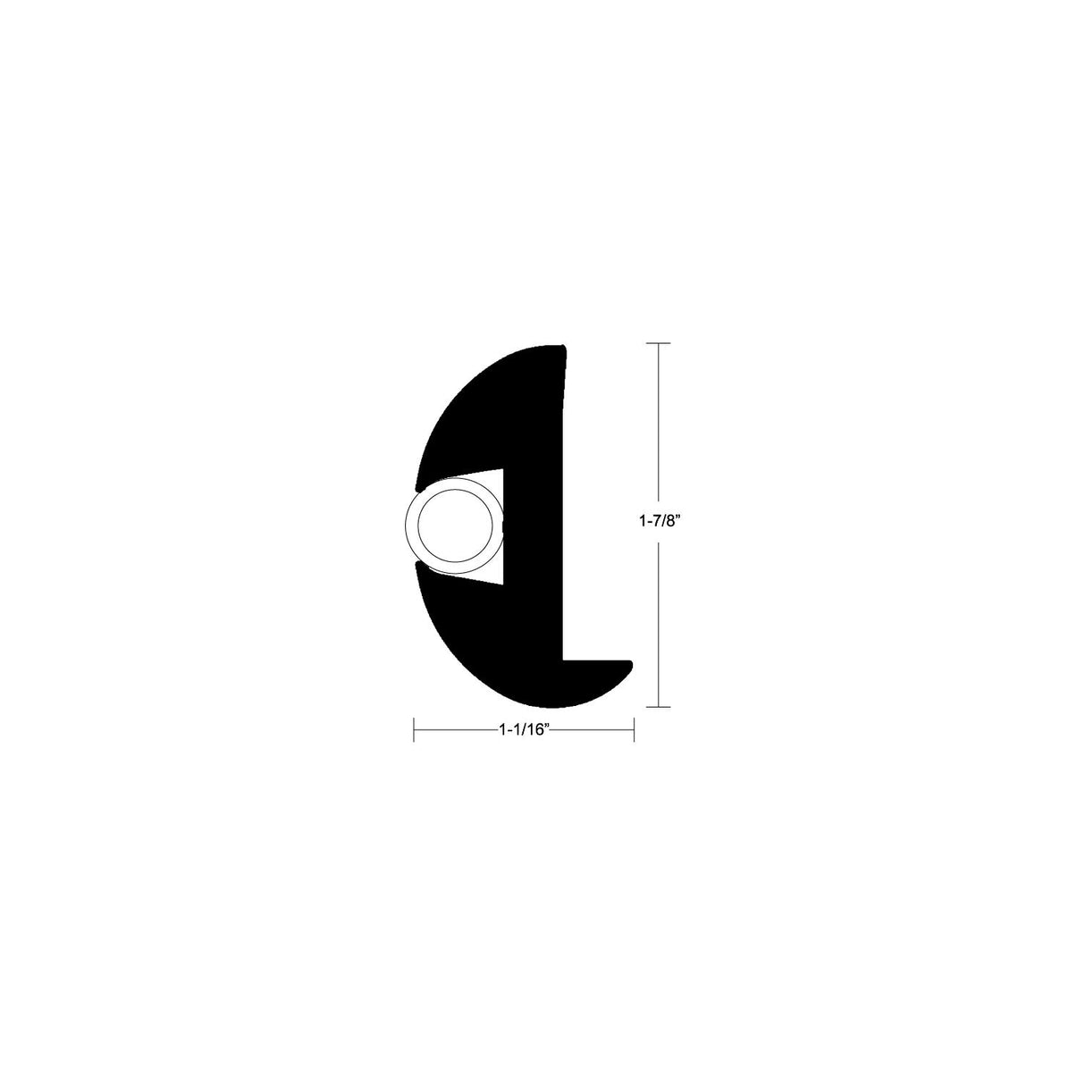 Taco Metals Black Flexible Vinyl Rail 50' - V11-2423BKA50-1