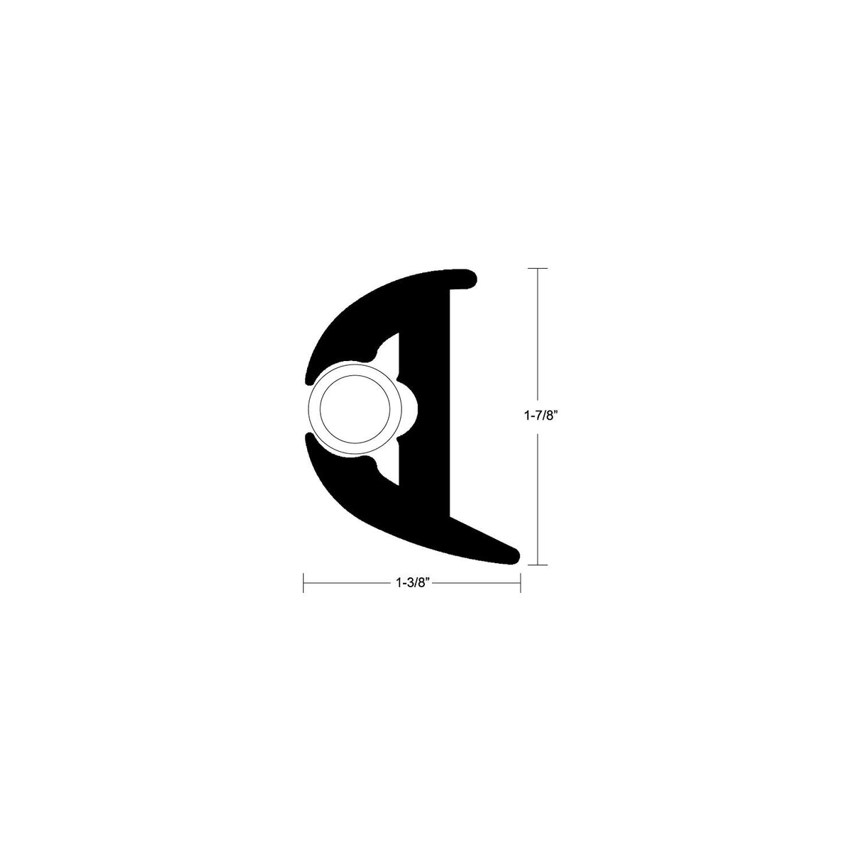 Taco Metals Flex Vinyl Rubrail Kit 50' Black - V11-3426BBK50-2