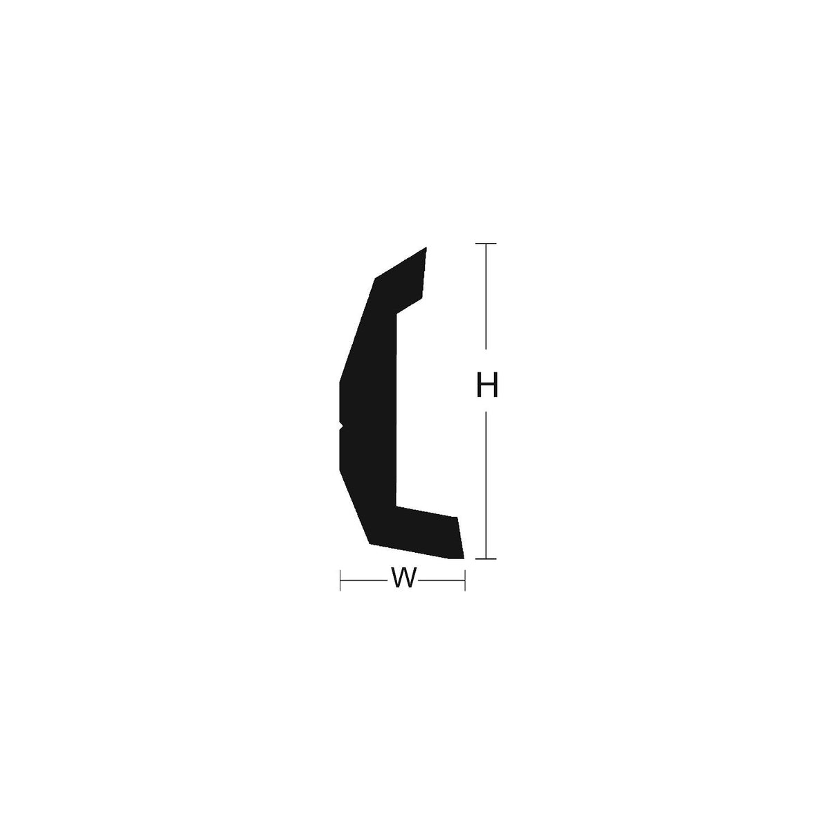 Taco Metals Rigid Vinyl Rub Rail, Black, 1-7/8" H x 3/4" W x 20' L - V21-3670BKA20D