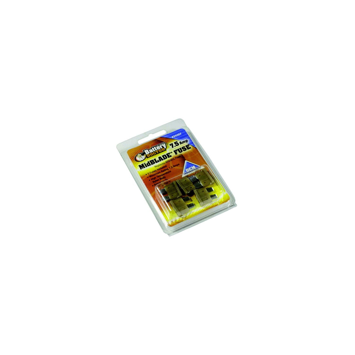 Wirthco Battery Doctor Midblade⢠ATO/ATC Fuses, 7.5A, 5/Pk - 24357