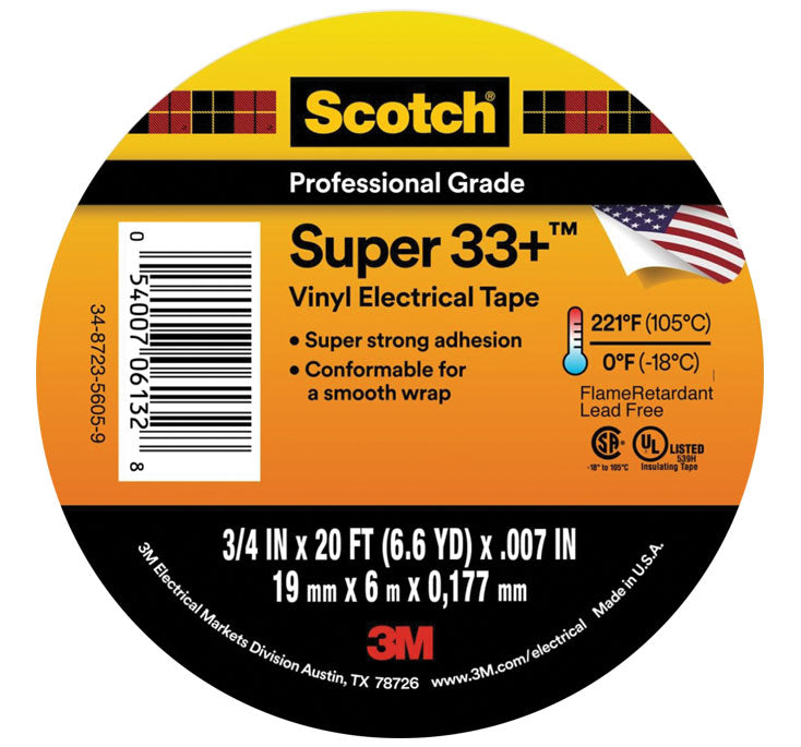 3M Scotch Super 33+ Vinyl Electrical Tape (3/4" x 20') - 6130 - image 1