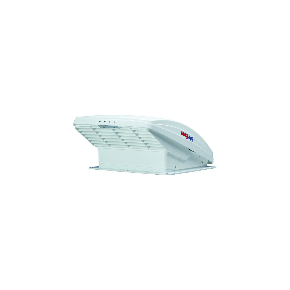 MaxxAir MaxxFan Deluxe 0005100K White RV 10-Speed Fan w/Manual Opening & Rain Shield - 00-05100K