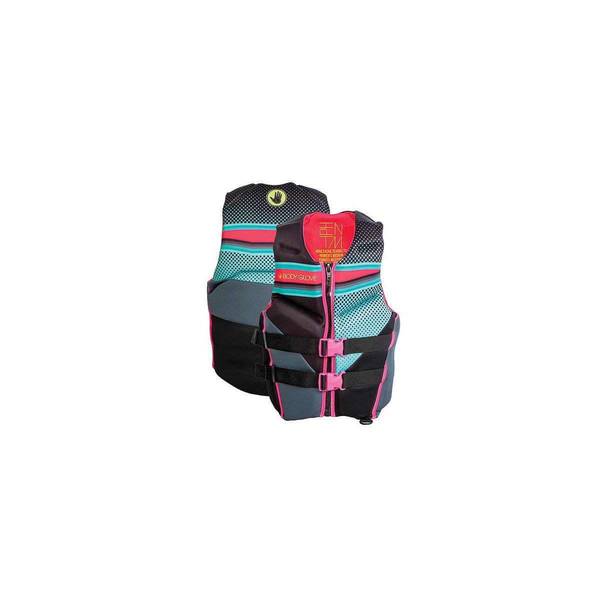 Body Glove Vests Body Glove 23224WAQUPNKS Women's Phantom Evoprene Vest, Aqua/Pink, Small - 23224WAQUPNKS