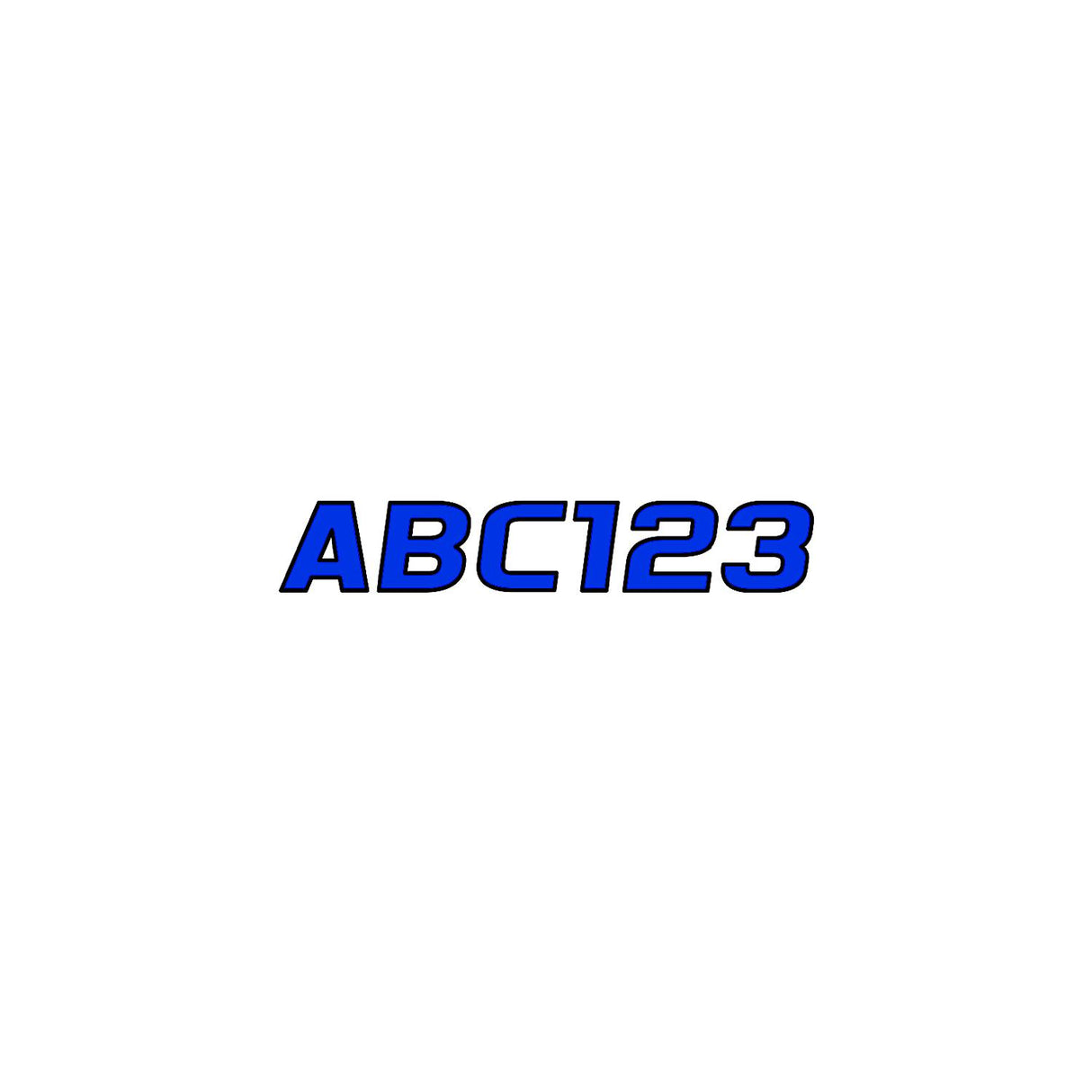Hardline Products Hardline Series 700 Registration Kit, Solid Fill Colors With Black Outlines and Slanted European Font (Includes 4 Sets of 3" A-Z, 0-9) - BLBLK700