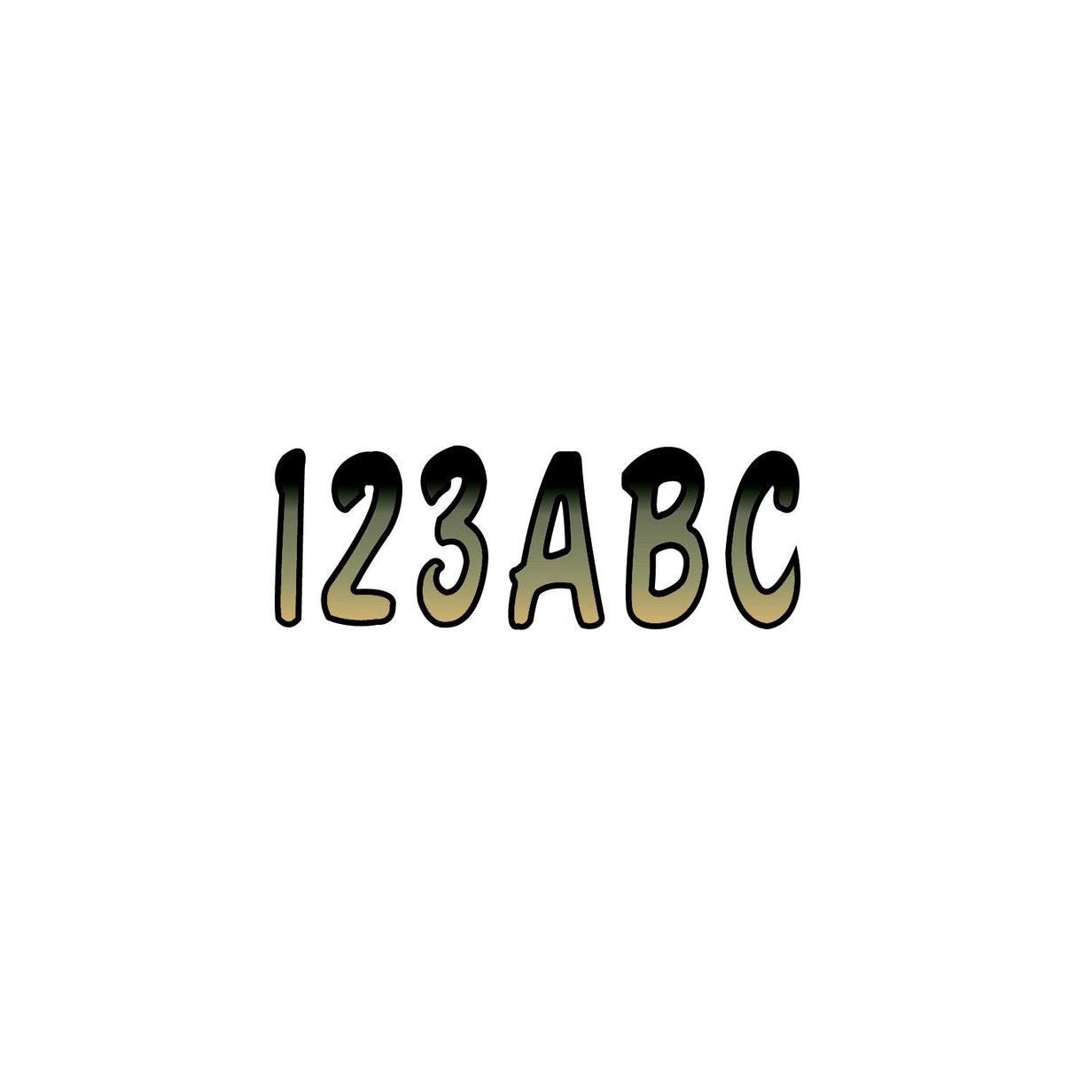 Hardline Products Hardline Series 200 Registration Kit, Cursive Font With Top to Bottom Color Gradations (Includes 4 Sets of 3" A-Z, 0-9) - BRBKG200