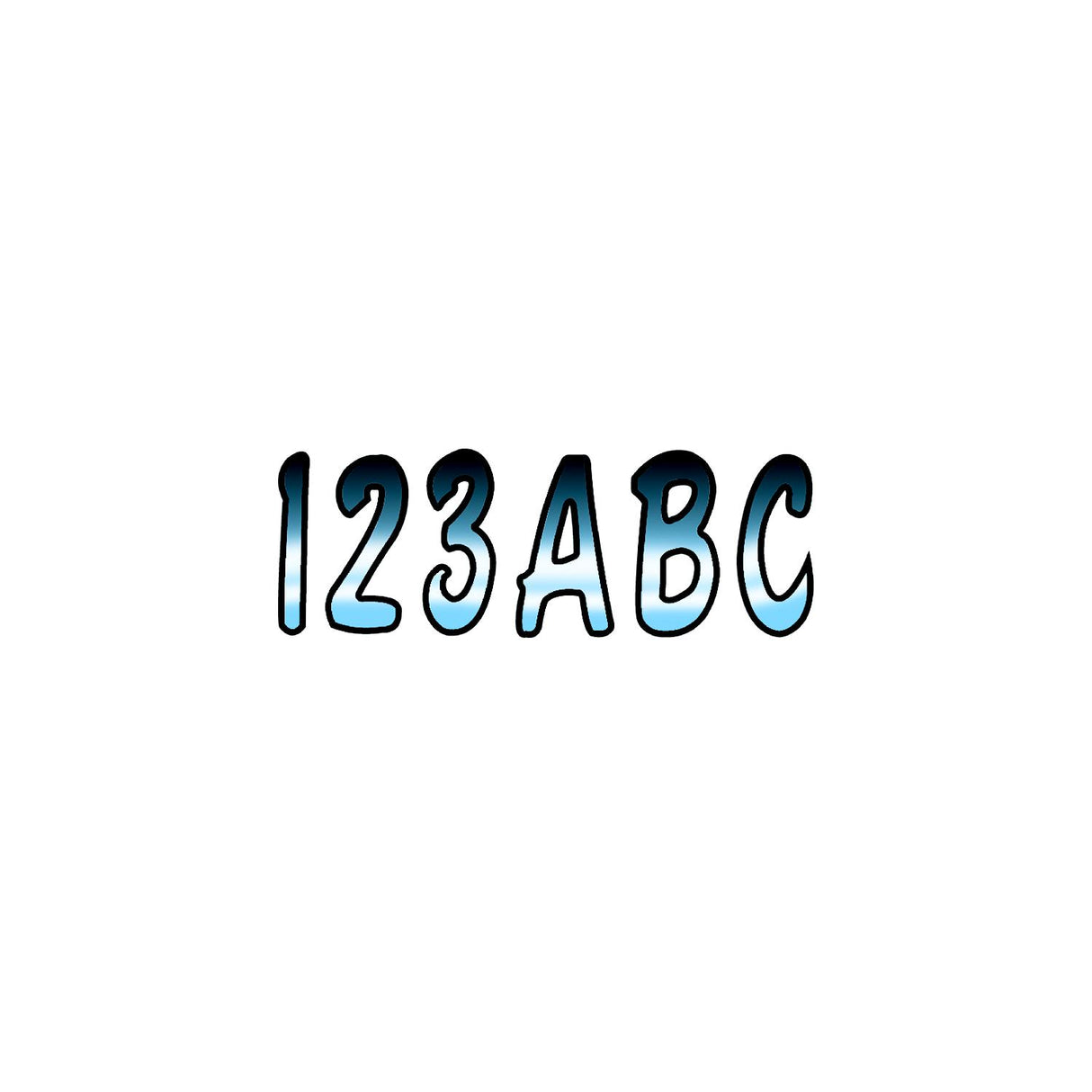 Hardline Products Hardline Series 200 Registration Kit, Cursive Font With Top to Bottom Color Gradations (Includes 4 Sets of 3" A-Z, 0-9) - CHBKG200