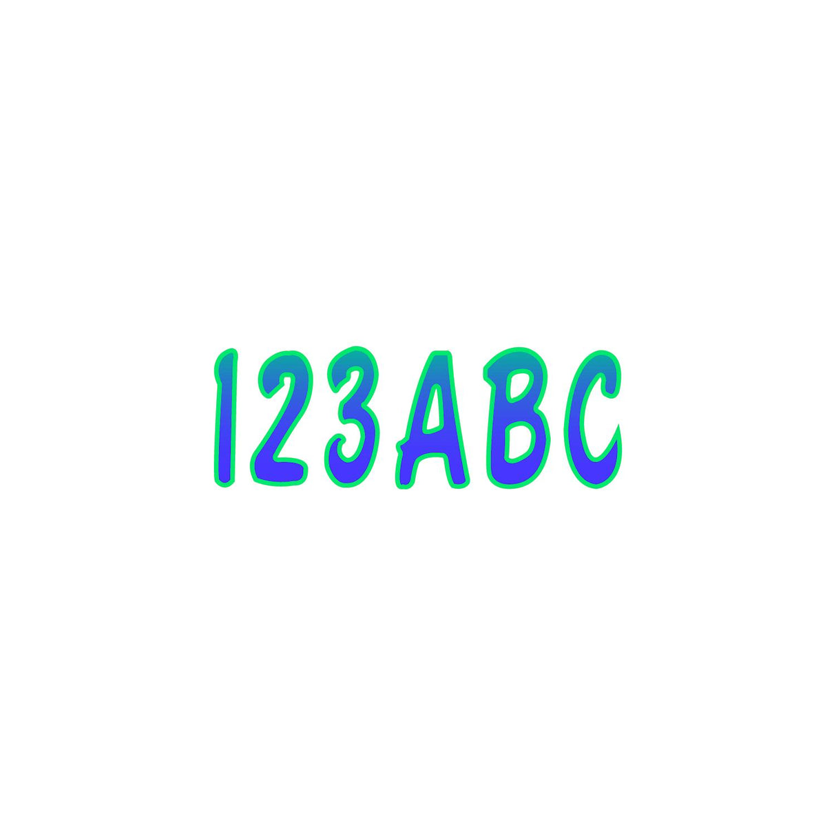 Hardline Products Hardline Series 200 Registration Kit, Cursive Font With Top to Bottom Color Gradations (Includes 4 Sets of 3" A-Z, 0-9) - PUTEG200