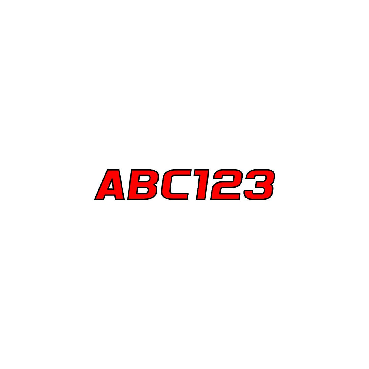Hardline Products Hardline Series 700 Registration Kit, Solid Fill Colors With Black Outlines and Slanted European Font (Includes 4 Sets of 3" A-Z, 0-9) - REBLK700