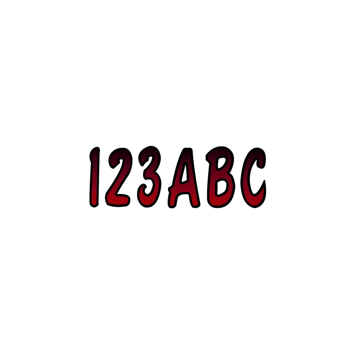 Hardline Products Hardline Series 200 Registration Kit, Cursive Font With Top to Bottom Color Gradations (Includes 4 Sets of 3" A-Z, 0-9) - RUBKG200
