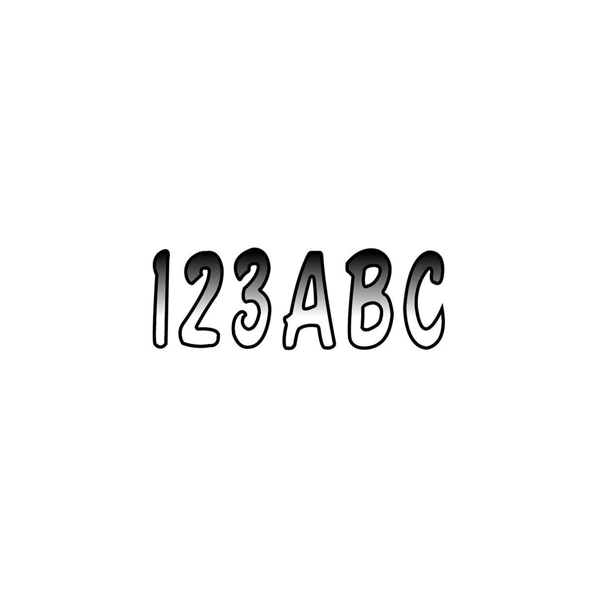 Hardline Products Hardline Series 200 Registration Kit, Cursive Font With Top to Bottom Color Gradations (Includes 4 Sets of 3" A-Z, 0-9) - WHBKG200