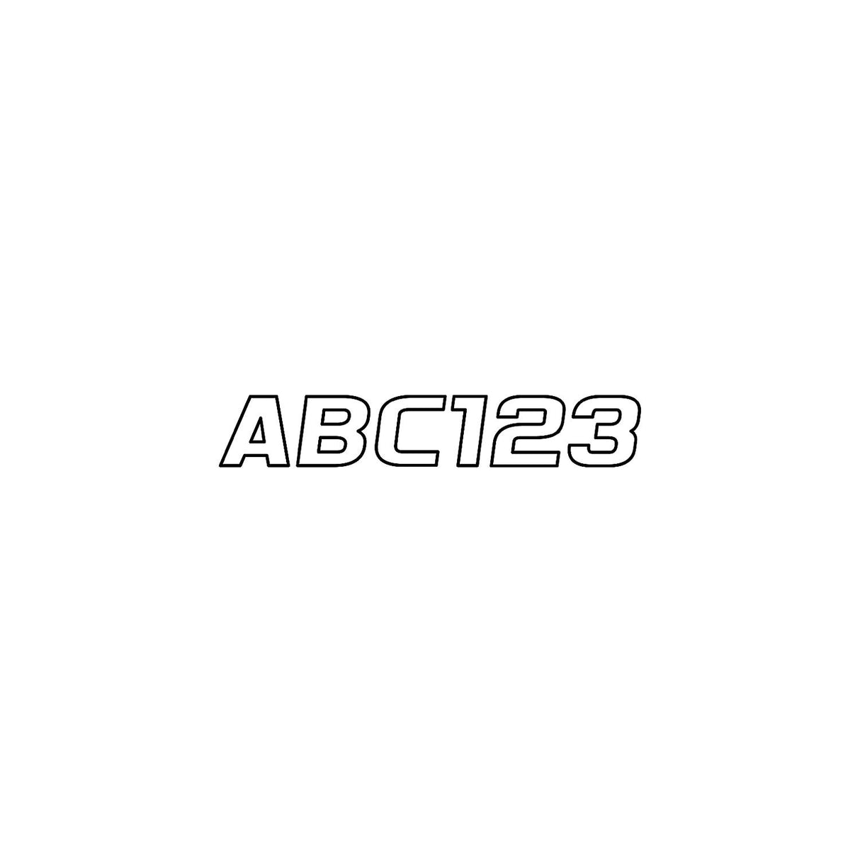 Hardline Products Hardline Series 700 Registration Kit, Solid Fill Colors With Black Outlines and Slanted European Font (Includes 4 Sets of 3" A-Z, 0-9) - WHBLK700