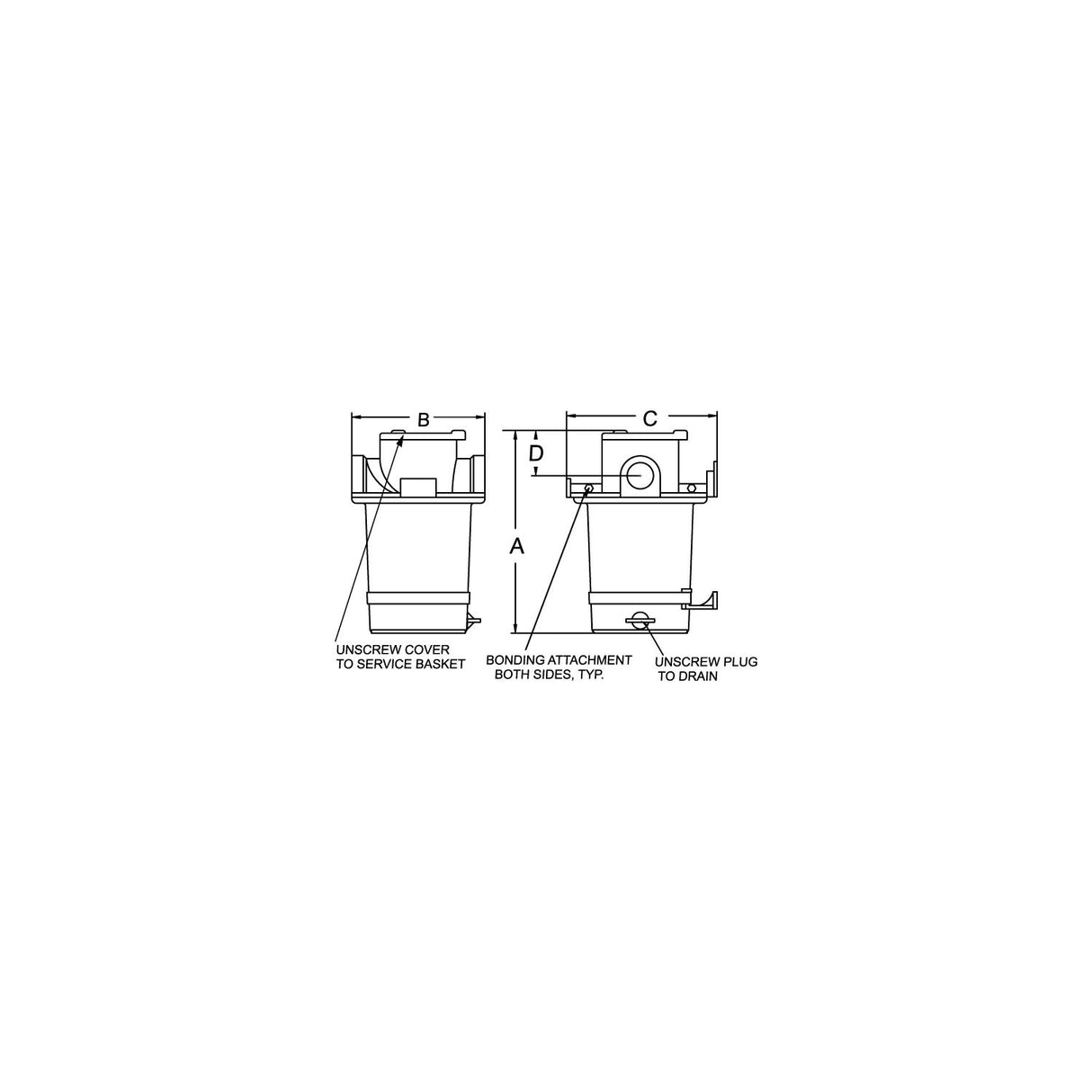Groco ARG3000S Bronze Strainer With #304 SS Basket - ARG-3000-S