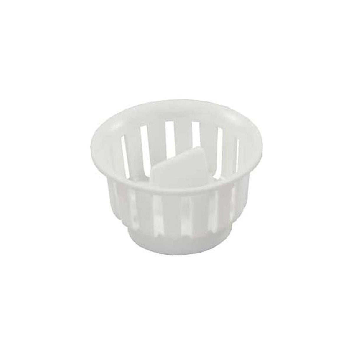 JR Products 95045 Threaded Plastic Strainer Basket, White - image 1