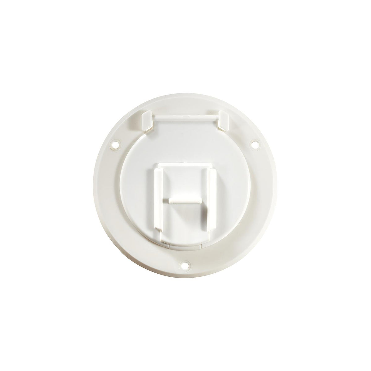 RV Designer Basic Cable Hatch, Round, Polar White -- 4.3" x 2.3" (Replaceable Lid) - B120 - image 1