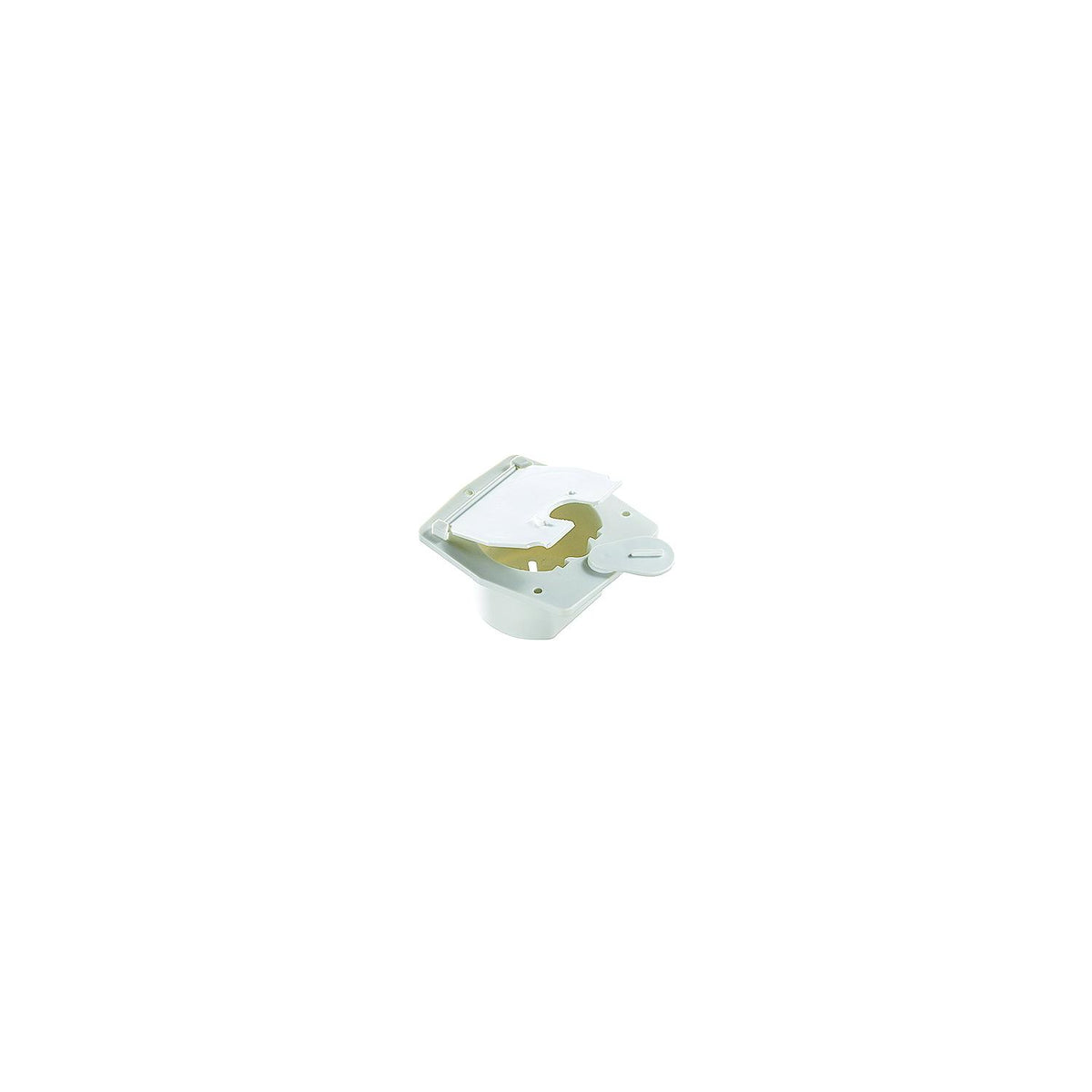 RV Designer Basic Cable Hatch, Flat Sided, Polar White -- 4.2" x 3.9" x 2" (Replaceable Lid) - B140 - image 1