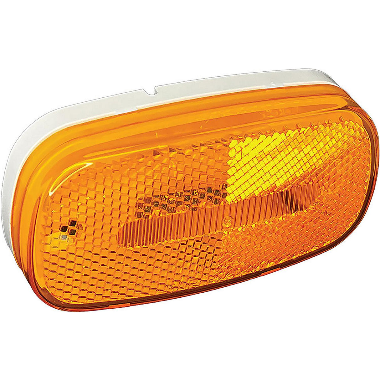RV Designer L901 Oblong Reflex LED Marker Light, Amber, White base - image 1