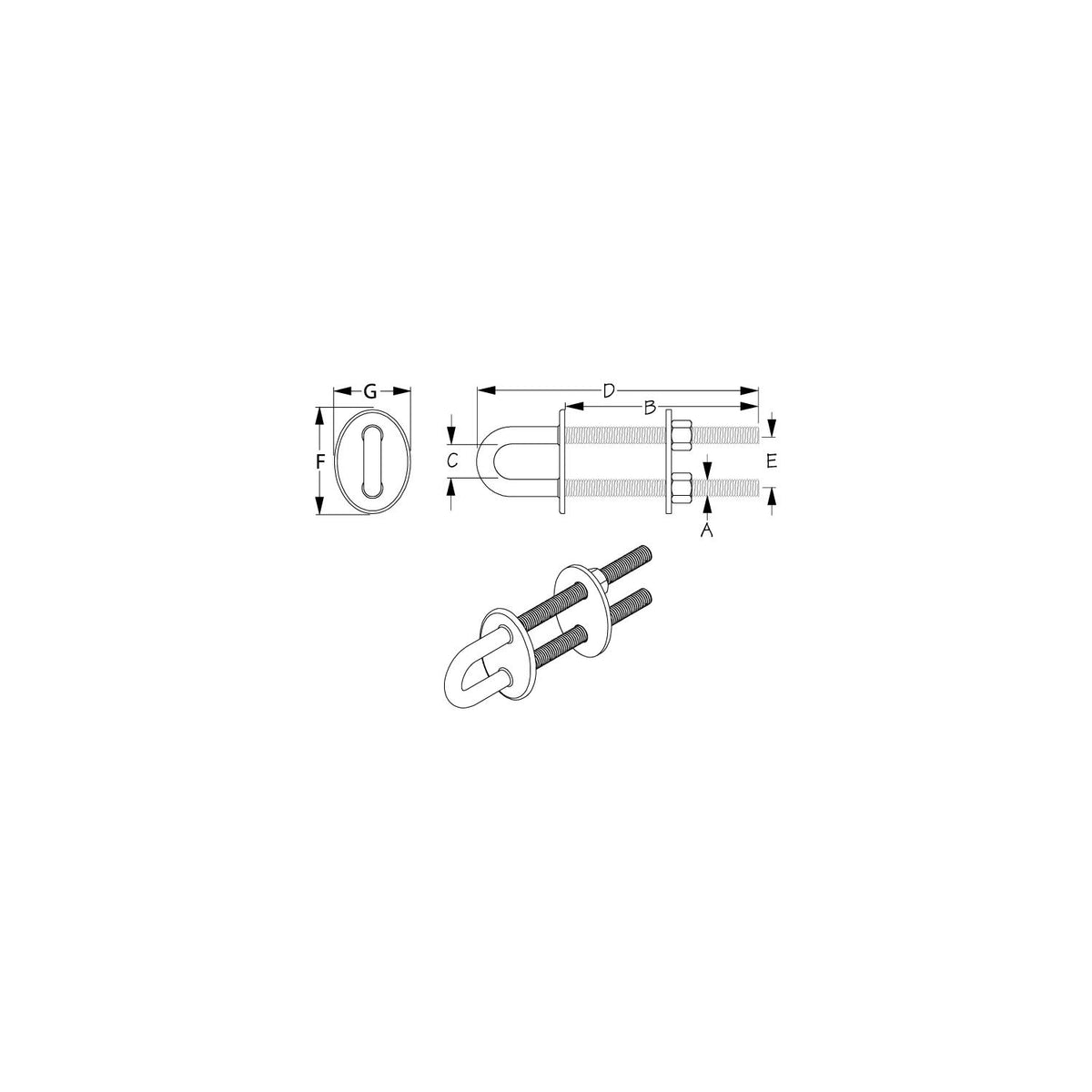 Sea-Dog Line Sea-Dog 080098 Stern Eye - Heavy Duty - image 2