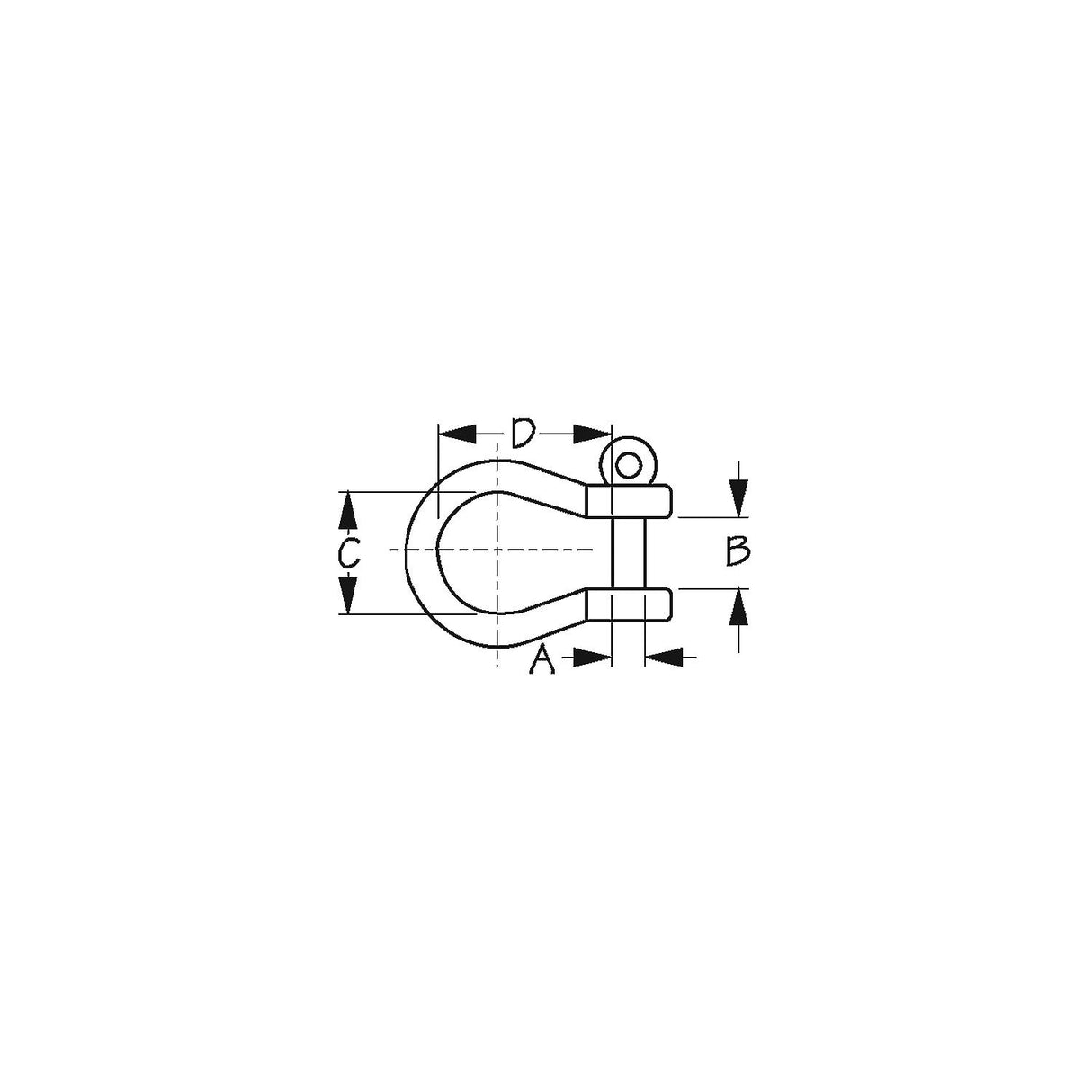 Sea-Dog Line Sea-Dog 147228 Stainless Captive Bow Shackle, 5/16", Bulk - 147228